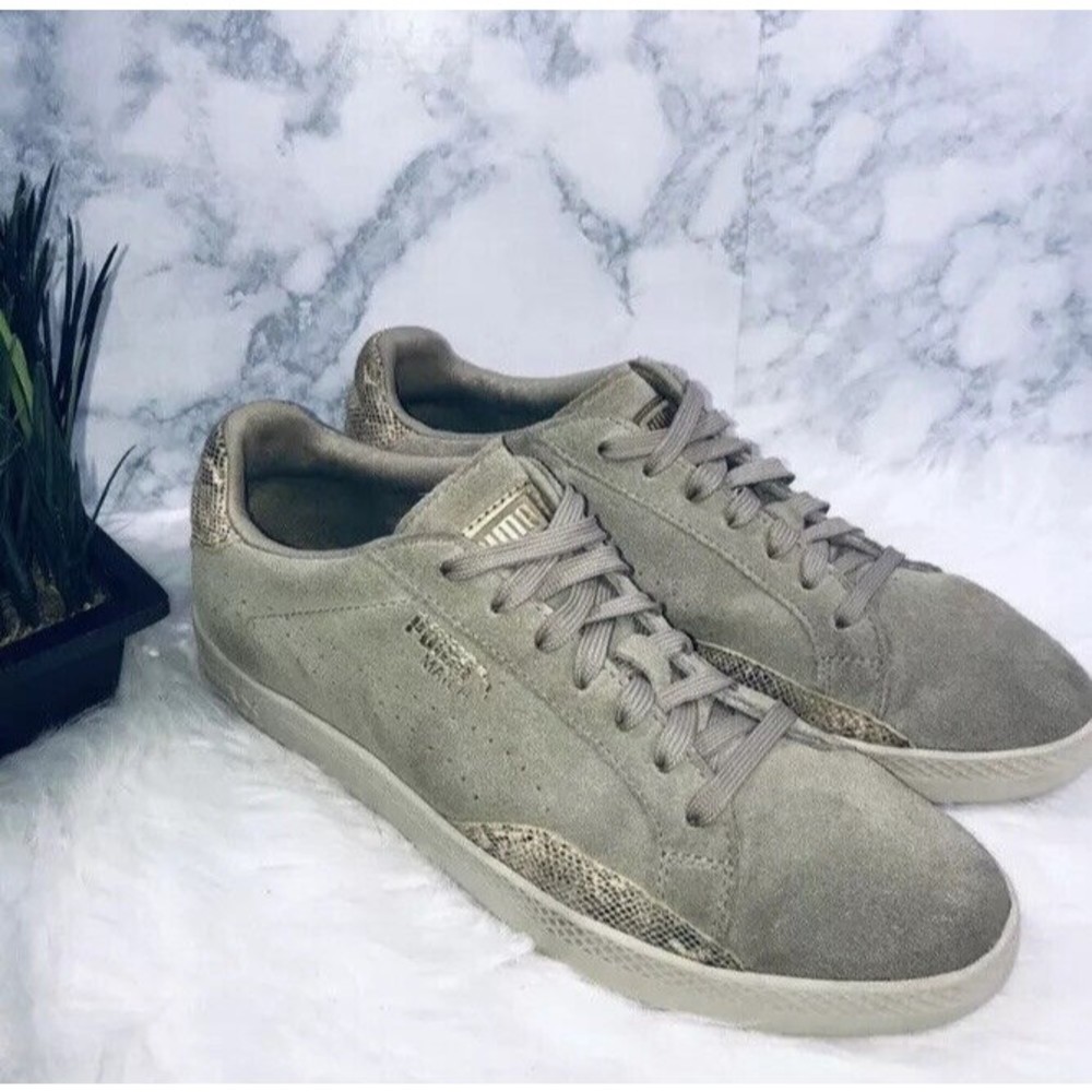 PUMA Sneakers Womens 8.5 Match Low Snake Chinchilla Gold Ladies